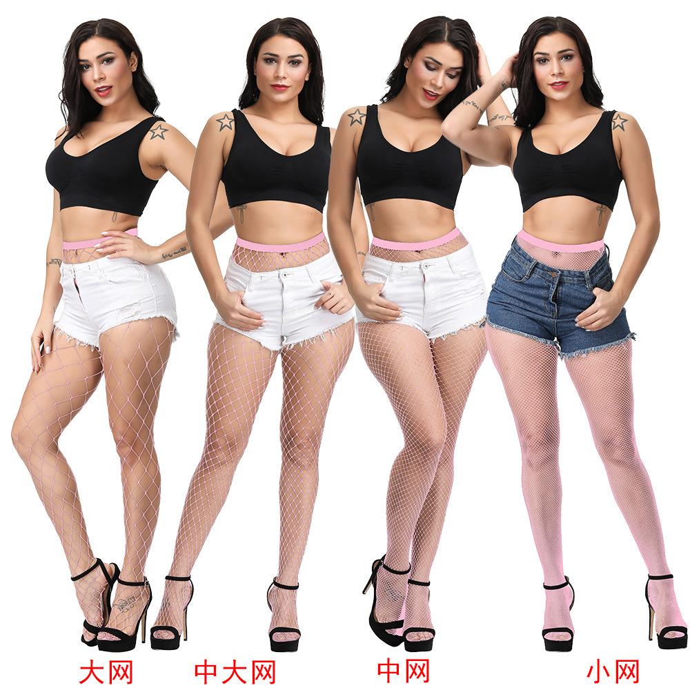 Toe-reinforced fishnet tights, trendy internet celebrity socks, ripped jeans, small mesh, medium mesh, super elastic large mesh fishnet pantyhose