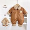 Reversible Velvet Baby Jumpsuit for Autumn and Winter - Warm and Thickened Design