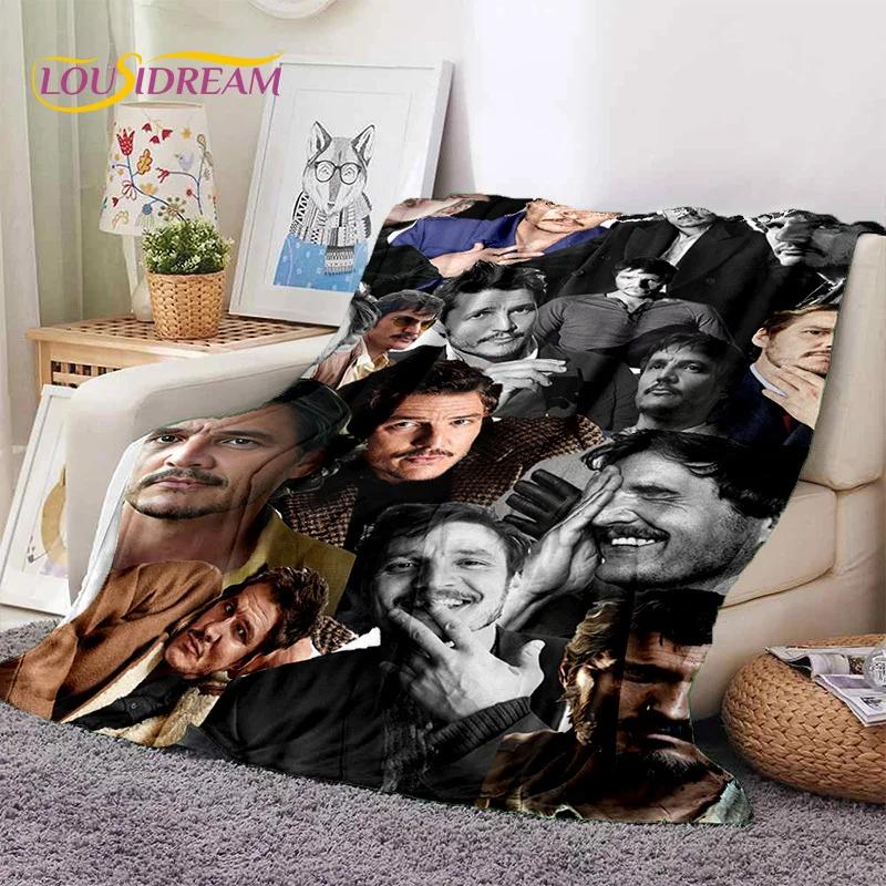 3D Jose Pedro Pascal Actor Star Soft Blankets,Keep Warm Throw Blanket Comfortable Blanket for Picnic Beds Sofa Home Bedroom Gift