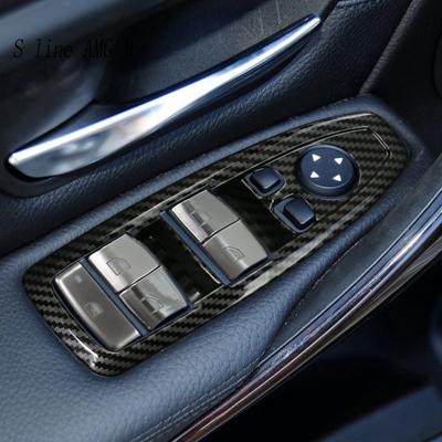 Для BMW 3 4 серии F30 F31 F34 F35 F32 F33 2013-автомобиль из углеродного волокна, дверной подлокотник, панель, оконное стекло, кнопка подъема