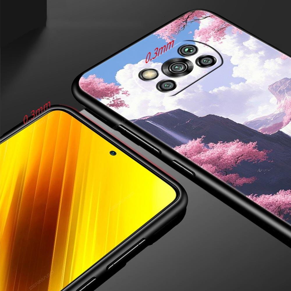 Розовый Закат Горы Чехол для Телефона для Xiaomi Poco F7 Ultra F6 F5 F4 F3 X6 X5 X4 X3 NFC C51 C55 M4 GT 5G Мягкий ТПУ Чехол Сумки