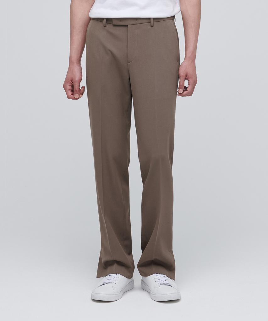 MUSINSA STANDARD Semi-Wide Slit Hidden Banding Slacks [Light Brown]