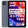 Планшет Android 15 Большой экран 24 ГБ 128 ГБ 1 ТБ GMS CPU T606 G57 Тонкий Легкий Android 6000 мАч OTG Widevine Incell IPS и [10,1-дюймовый и Оптимизированный ИИ]