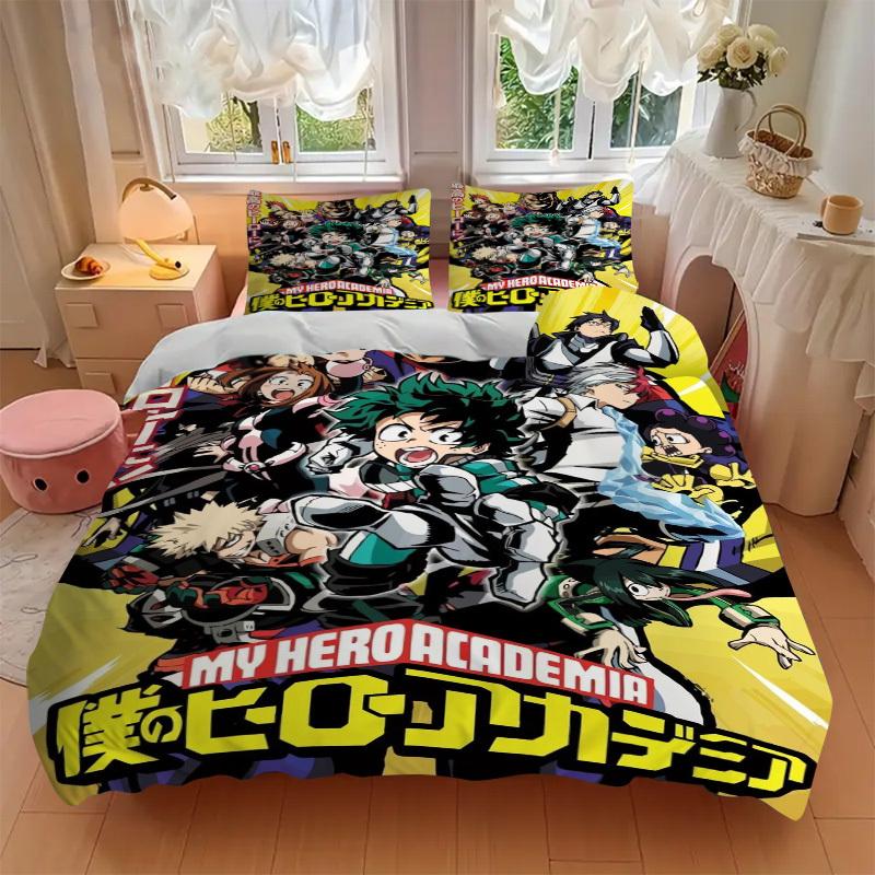 My Hero Academia Bedding Set Comforter Cover Gift for Bedroom,Includes 1 Cover and 2 Pillowcases, No InsertB266