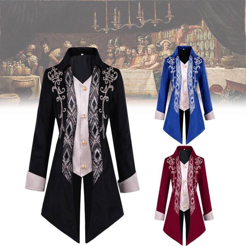 Elegant Gothic Victorian Tailcoat For Halloween Steampunk Medieval Jacket