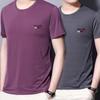 Летняя эластичная мужская спортивная и повседневная футболка из ледяного шелка, удобный дышащий быстросохнущий топ