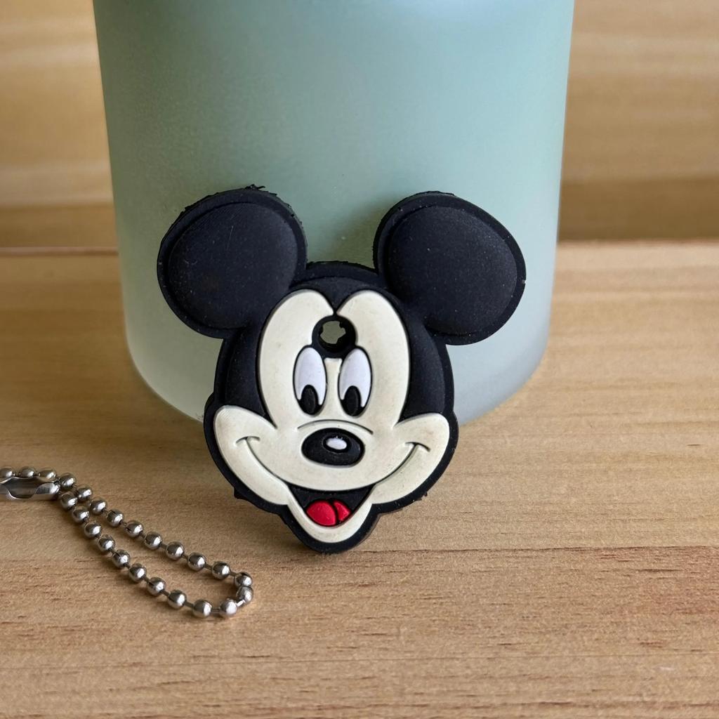 1&2 Pcs Cartoon Keychain Stitch Minnie Key Chains Spider Cartoon Man Cat Key Cover Caps Car Keychain Key Ring Holder Women