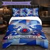 Rangers FC Themed Bedding 3Pcs Duvet Cover Set Decorative Bed Linen For Teen Room Home Decoration