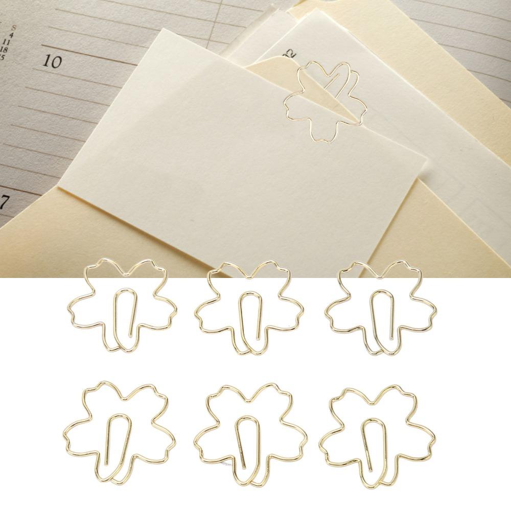 100Pcs Gold Cute Paper Clips Sakura Shape Cool Paper Clips Cute Cute Planner Clips Office