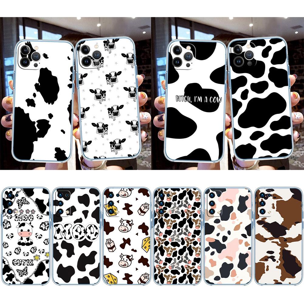 IK20 Cartoon Art Cow Transparent Phone Case for Motorola Moto Edge 20 30 40 50 S30 Fusion Ultra Pro Neo Lite + G200 G23