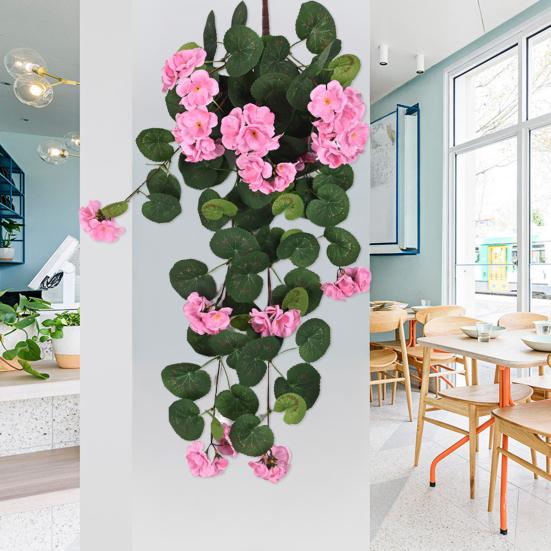 Подвесная искусственная Malus Spectabilis 11 веток Устойчивый к УФ-лучам Реалистичный искусственный цветок Свадебная вечеринка В помещении На открытом воздухе Сад Настенный декор Искусственный цветок