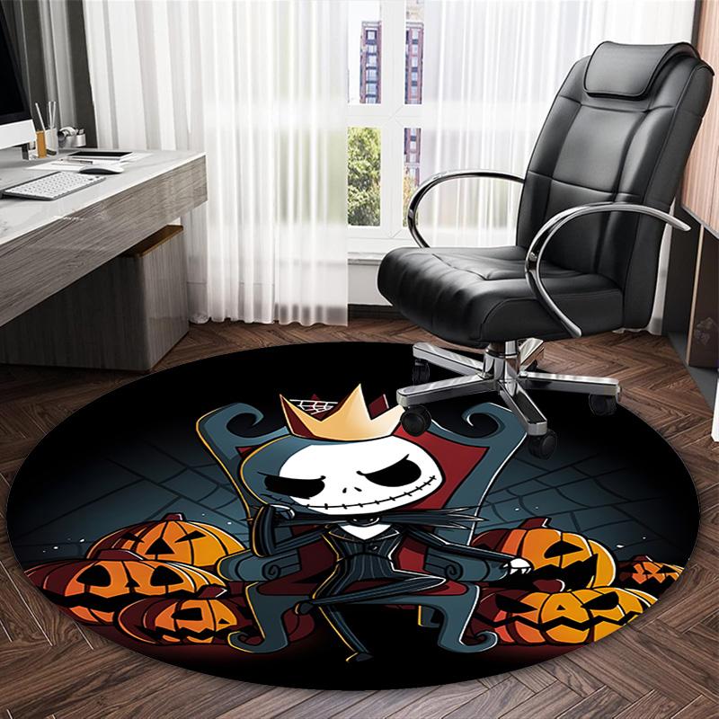 1pc Jack Christmas 1 Carpet, Round Rug, Comfortable, Suitable for Entryways, Living Rooms, Office, And Bedrooms, Christmas Decoration