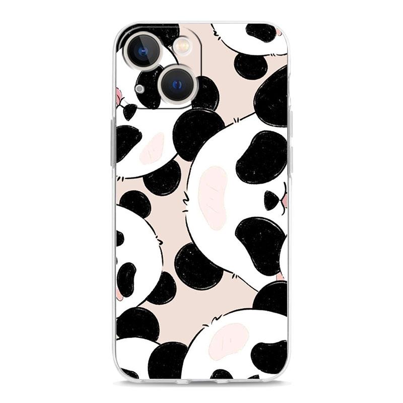 Чехол для телефона iPhone 17 Чехлы iPhone Air 16 15 12 13 14 Pro Max 7 8 Plus 16Pro iPhone11 Прозрачный Мягкий Чехол Мультяшный панда