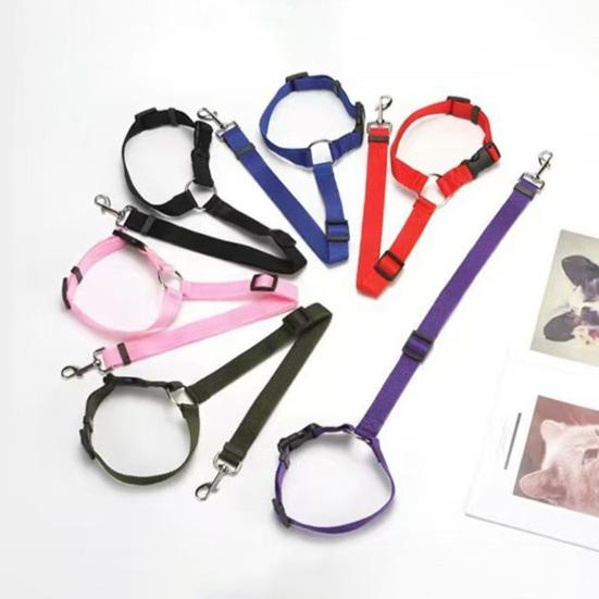 Съемный ремень безопасности для собак в машине, регулируемый ремень безопасности для собак, удерживающая система для домашних животных в машине, крепится к подголовнику автомобиля для маленьких, средних и больших собак