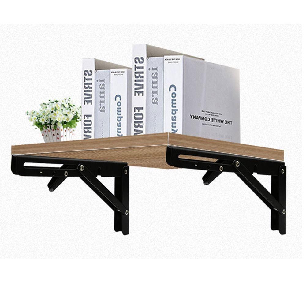 2 шт. Сверхпрочные складные кронштейны для полок L-образная треугольная подставка Защищенный от ржавчины опорный стержень Дом