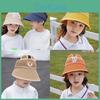 Summer Breathable Kid Sun Hat Wide Brim Cartoon Bear Sunshade Activities Outdoor