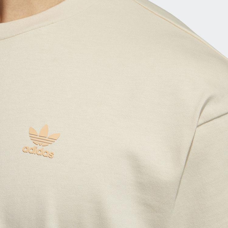 Adidas Originals T Shirts Men's Khaki Crew Neck Moderate Straight Fit HB6862