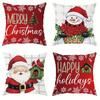Наволочка с рождественским декором Веселого Рождества Санта-Клаус Снеговик узор подходит для домашней комнаты диванная подушка чехол