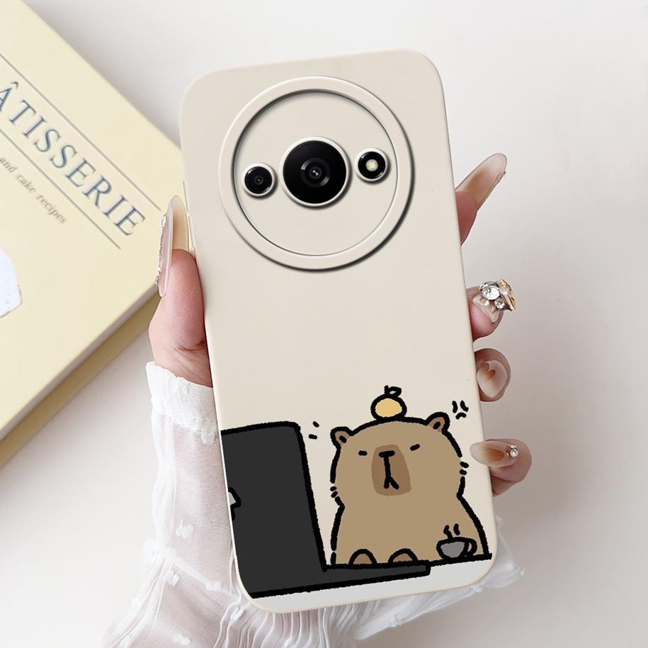 Чехол для Xiaomi Redmi A3 2024 Новый Модный Квадратный Силиконовый Цветочный Чехол для Защиты Объектива Камеры для Xiaomi Poco C61 RedmiA3 Бампер