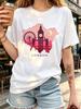 London City Graphic Print Tee For Women, Crew Neck Short Sleeve T-Shirt, Casual Summer Daily Streetwear Top