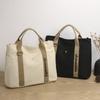 Large Capacity Canvas Handbag, Simple Casual Shoulder Bag, Fashionable Short Distance Lightweight Travel Bag