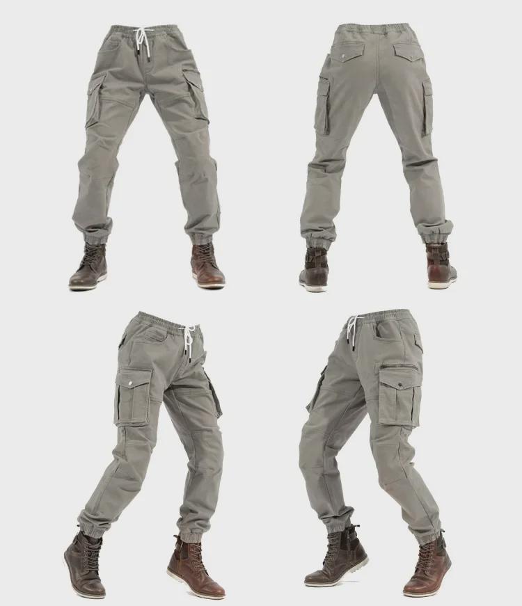 Мотоциклетные штаны унисекс: Комбинезон облегающего кроя с несколькими карманами для защиты от падений на все сезоны