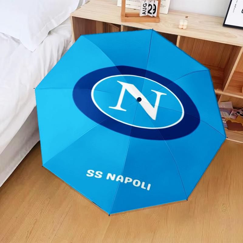 Napoli Football Club Emblem Umbrella Folding umbrella, automatic umbrella 8-Frame for Travel, camping Use Gift for Halloween Christmas