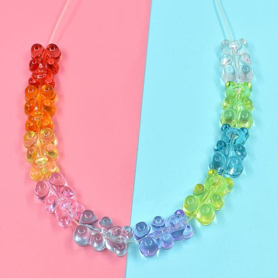 Yousheng 100 шт. разноцветные бусины в виде медведя прозрачные акриловые цветные бусины в виде медведя мини-подвески в виде медведя для браслета, ожерелья, сделай сам, ремесла, изготовление ювелирных изделий