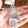 Christmas Friendship Charm Gift Metal Hanging Snowflake/Star/Round/Snowman Shaped Decoration with Blessing Inscription Love for Friend Family
