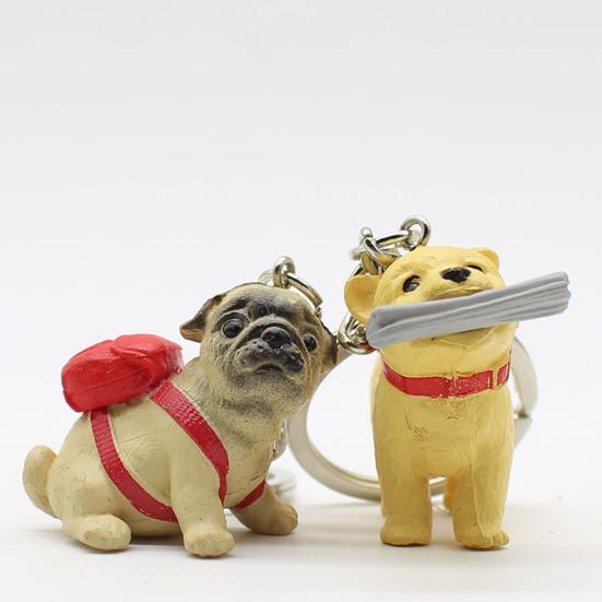 Брелок для ключей в форме интересного щенка из смолы для детей, женщин и девочек, брелок для ключей для кошельков