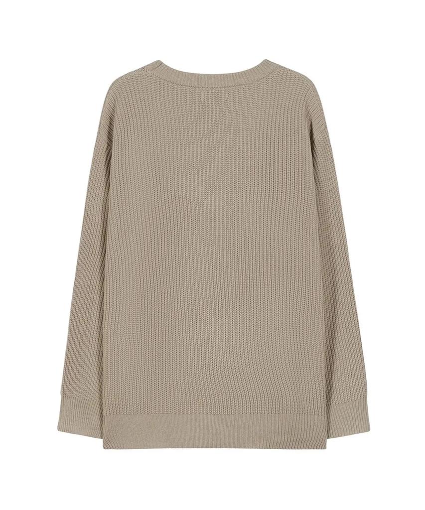 IRONYPORNO WHITELINE 86-Iro318 Round Side Slit Hacci Knit Pale Beige