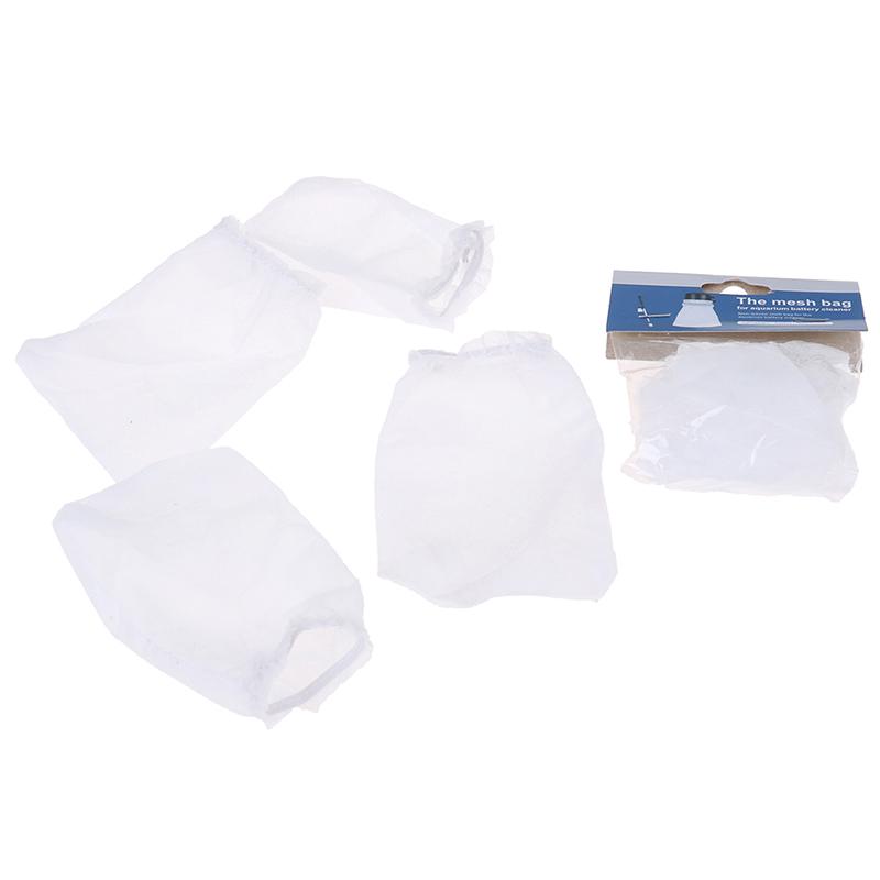 5Pcs Aquarium Filter Bag Fish Tank Mesh Cotton Elasticated Bag Cleaning Tools