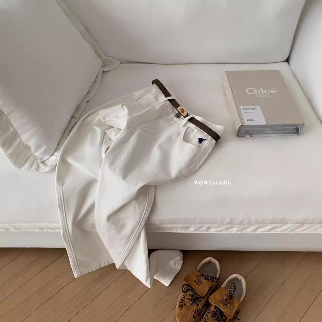 Женские широкие брюки Yuppie White - прямые повседневные осенние брюки, модель 9727