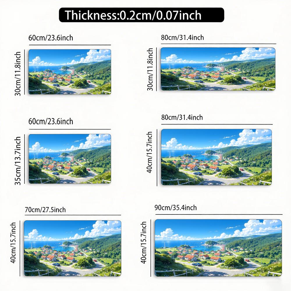 Healing Landscape Mouse Pad Large Rubber Base Non-slip PC Desk Accessories Mousepad for Office and Gamer Keyboard Mats Decor Mat