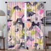Beauty Flowers Curtains for Living Room Curtain Blackout Curtains 2 Pieces Halloween Decoration Shades Partition Kitchen Elegant