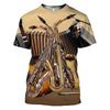 3D Print Saxophone Men Women T-shirts Summer Casual Short Sleeve Jazz Tshirts Streetwear O Neck Oversized Harajuku Y2k Kids Tops
