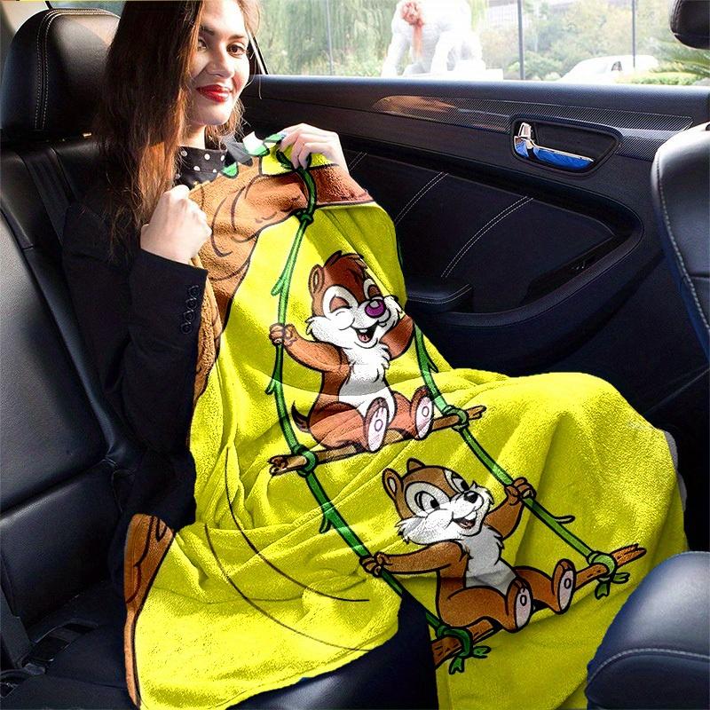 1 шт., Плед Disney Чип и Дейл, Милый Мультяшный Дизайн Животных для Декора Дома, Чехол на Диван, Для Использования на Открытом Воздухе, Путешествий, Кемпинга, Автомобиля, Пляжа