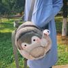 Cartoon Doll Plush Penguin Backpack Transparent Coin Purse Portable for Lady Girls Children Gift Outdoor Pendant