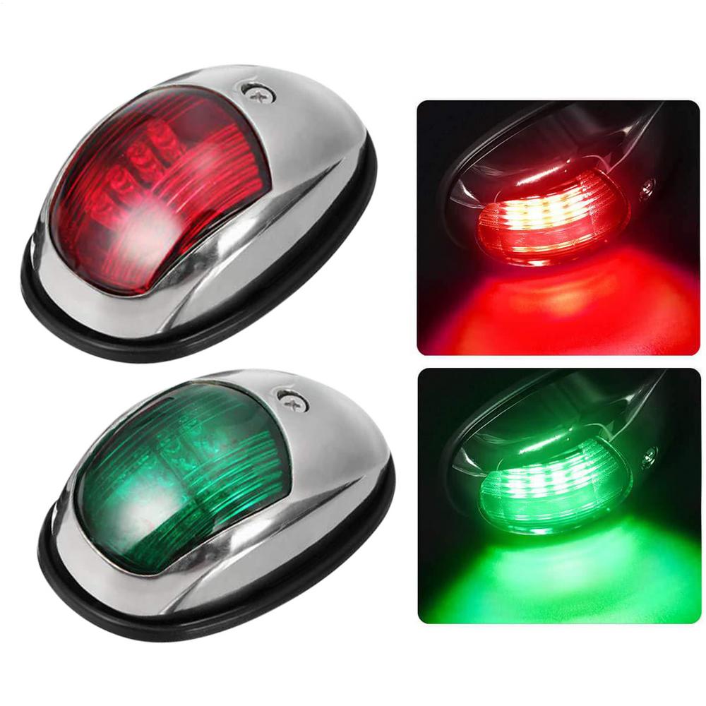 2 шт. Навигационные огни для яхт для лодок светодиодные Водонепроницаемый светодиодный морской звуковой огонь Навигационный огонь Красный и зеленый морской огонь