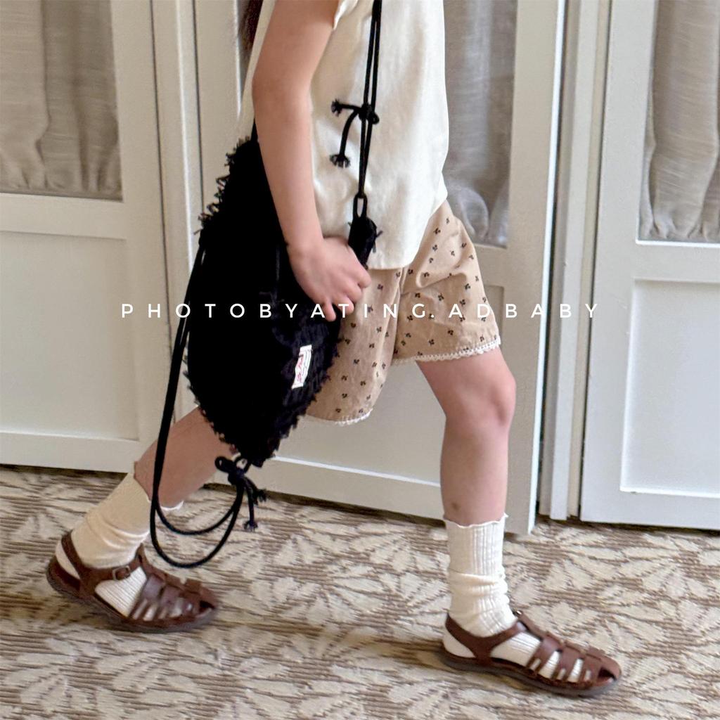 Zhili Kids Шорты из голубого кружева в корейском стиле для девочек