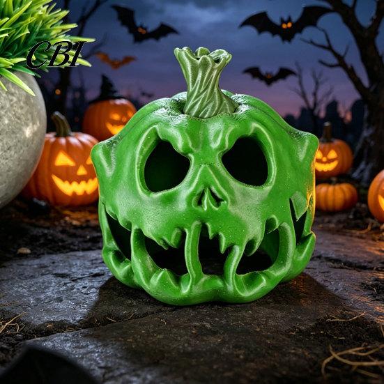 Halloween Skull Pumpkin 3D Printed Candle Holder, Hollow Design Sturdy Decoration Figurine, Multifunctional Ambient Lampshade for Party Favors Festive