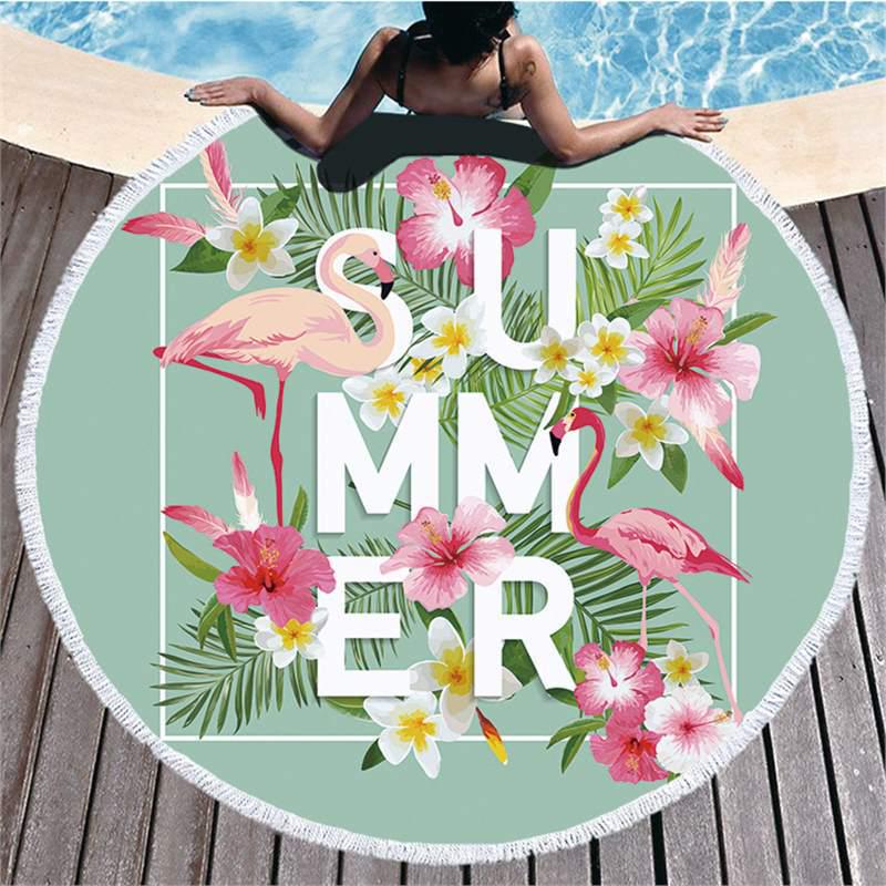 Flamingo Series Ultra-Fine Fiber Beach Towel & Indoor/Outdoor Mat