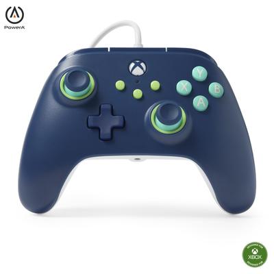 PowerA Проводной контроллер для Xbox Series Mariner Video Works с Xbox Официально лицензированный XS - Синий, Геймпад, Игровой контроллер, One,