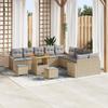 VidaXL 13-piece Garden Sofa Set Beige Poly Rattan, Outdoor Sofa Set, Modular and Rectangular, 3362712