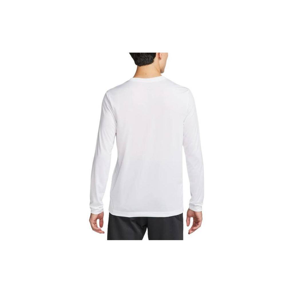 Nike Мужская пуловерная футболка с круглым вырезом и длинными рукавами Dri-FIT, белые топы, белый DX0994-100