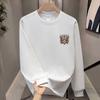 Высококачественная мужская модная хлопковая футболка с длинным рукавом, нижняя рубашка, с тяжелой печатью, мужская одежда, простая и универсальная
