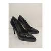Women's Black Pointed Toe Patent Leather High Heeled Platform Shoes