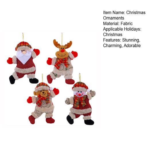 Маленькие рождественские кукольные украшения Тканевый снеговик Санта Клаус Медведь Олень Украшения для рождественской елки Деревенский кукольный подвесной декор для праздничных вечеринок