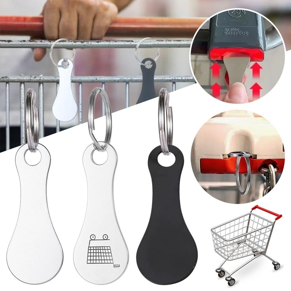 Metal Shopping Cart Token Mini Key Ring Multi-Purpose Cart Key Key Chain Supermarket Use