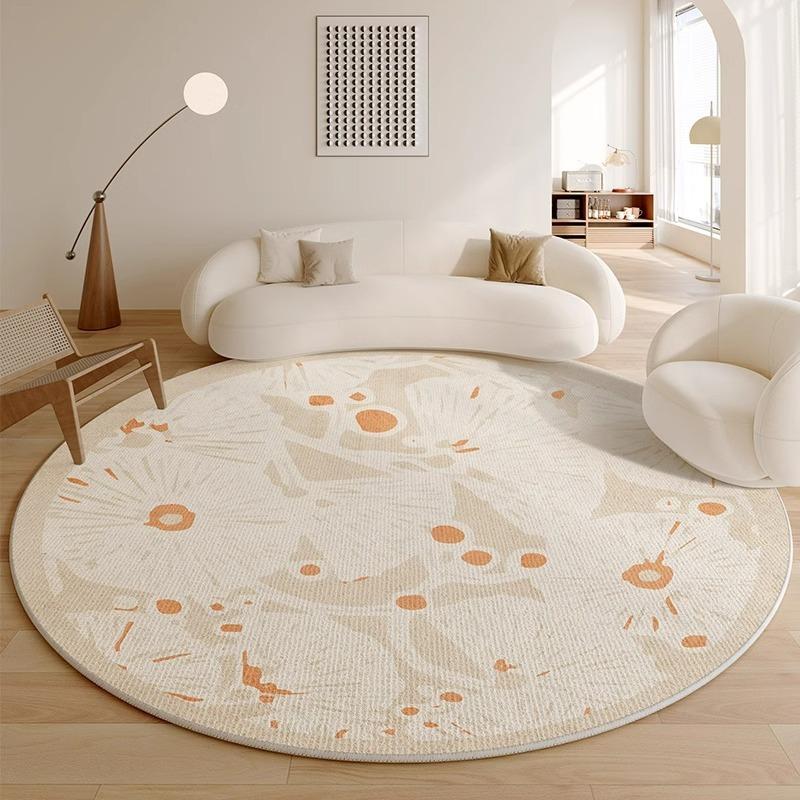 Классический круглый ковер Европейская простота узор Круглый ковер для гостиной Напольный коврик Кресло Журнальный столик Прикроватный декор Красота